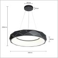 czarna lampa wisząca 60 cm REUS Light Prestige LP-8069/1P LED BK