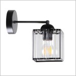 GLASSIA kinkiet vintage czarny klosz z kryształami 1xE27 Candellux