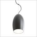 czarna lampa wisząca białe wnętrze Kokon TAR Cocco Black/White