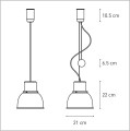 TAR Reflex Mini metalowe lampy wiszące 22 cm E24
