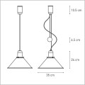 TAR Reflex Stożek metalowe lampy wiszące 35 cm E27