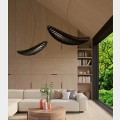 czarne drewniane lampy wiszące do salonu TAR Zeppelin Led black