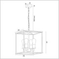 czarno złota lampa wisząca w stylu vintage 4xE27 MONZANO Argon 1824