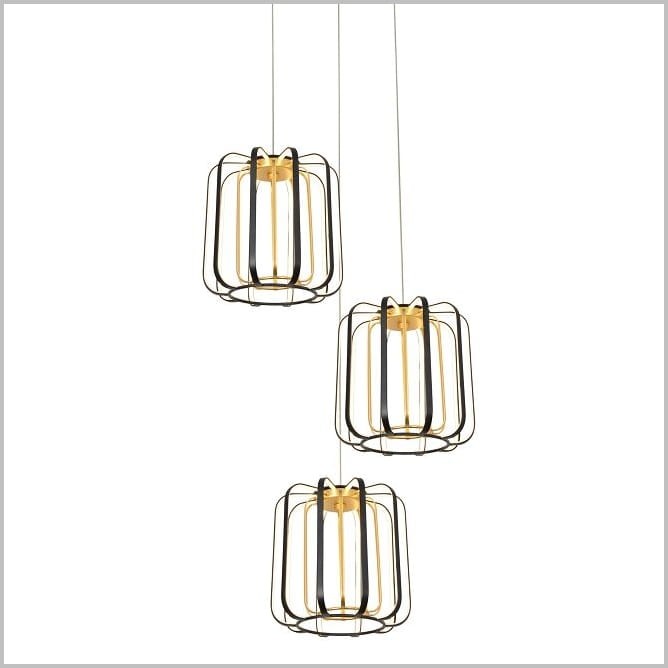 XARA nowoczesna czarno złota lampa wisząca LED Aviano 9210-0310