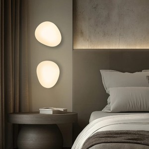 STONES 20 cm nowoczesny kinkiet nieregularny biały klosz 1xE27 Candellux