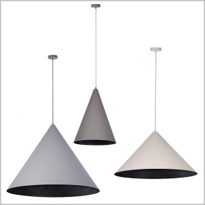 VESUVIO lampy wiszące stożki w odcieniach szarości E27 Sigma