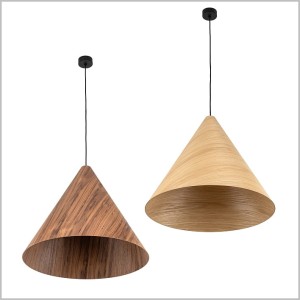 SOLIS WOOD lampa wisząca stożek 61 cm z naturalnego forniru 1xE27 TK Lighting