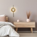 złoty kinkiet do sypialni PLATO Light Prestige LP-0301/1W AM