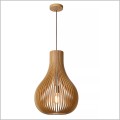 lampa wisząca z naturalnej sklejki drewnianej BODO Lucide 01400/38/72