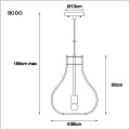 lampa wisząca 185 cm E27 BODO Lucide 01400/38/72