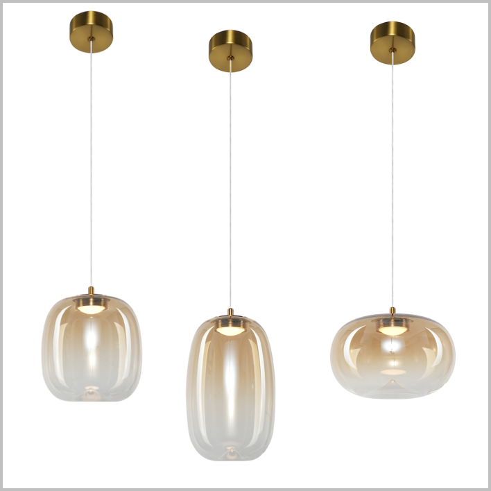 Milagro VASO AMBER szklane lampy wiszące LED