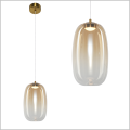 podłużna lampa wisząca z miodowego szkła VASO 3 AMBER Milagro ML1405