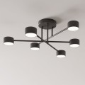 designerski czarny plafon HALO 6 BLACK Emibig 1355/6