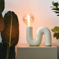 kremowa ceramiczna lampka stołowa POP SERPENT Lyoma LX24801