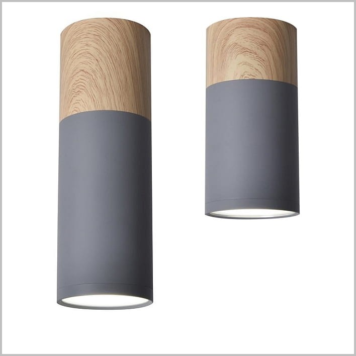 oprawy natynkowe tuby GU10 LED szary + dąb TUBA Candellux