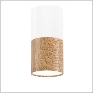 TUBA Biała Drewno 13cm lampa sufitowa GU10 Candellux