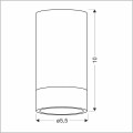 Candellux tuba CONTI lampa sufitowa w kształcie walca 10 cm
