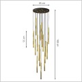 nowoczesny żyrandol 17 złotych sopli SELTER 17 Premium Gold Emibig 1332/17