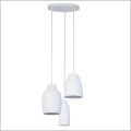 biała lampa wisząca 3 klosze ceramiczne NORA 3 Sigma 41380