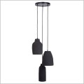 czarna lampa wisząca 3 klosze w kształcie dzbanków NORA 3 Sigma 41376