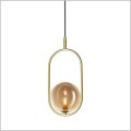 złota lampa wisząca klosz amber Candellux 31-44099