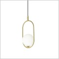mosiężna lampa wisząca z białym kloszem Cordel Candellux 31-73457