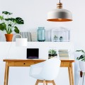biała lampa wisząca nad stół COSMO biały/orange Lamkur LM-1.M-1