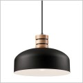 czarno biała lampa wisząca z drewnianymi ozdobami COSMO czarny/biały Lamkur LM-1.M-1