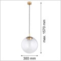 lampa wisząca szklana transparentna kula złote wykończenie SACRAMENTO Argon 8828
