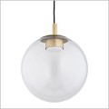 lampa wisząca szklana transparentna kula złote wykończenie SACRAMENTO Argon 8828
