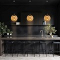 Fantastyczna lampa wisząca duża kula szklany klosz bursztynowy przezroczysty kolor akcenty stal z efektem szczotkowanego tytanu Argon SACRAMENTO 8831