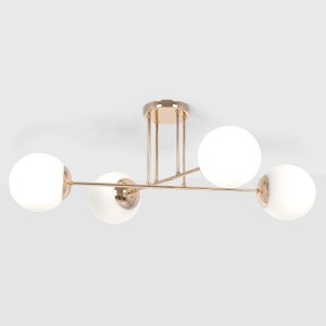 LUMIA złota lampa sufitowa białe kule 4xE27 Kaja