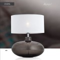 szklana lampa z białym abażurem na komodę lub biurko Argon Sekwana 3050