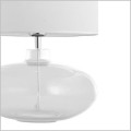biała lampa stołowa z abażurem SEKWANA Argon 3051