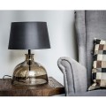 szklana lampa stołowa podstawa taupe abażur czarny Haga 4concepts