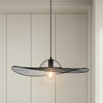 DECO czarna lampa wisząca kapelusz
