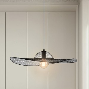 DECO czarna lampa wisząca kapelusz