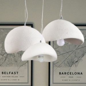 STONE białe lampy wiszące z kompozytu mineralnego 1xE27 Step into Design