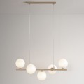 beżowa lampa białe klosze ARDI Kaja K-5841