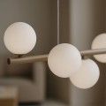 beżowa lampa białe klosze ARDI Kaja K-5841