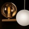 lampa wisząca klosze białe i bursztynowe LEMO Kaja K-5846