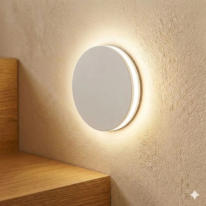 biała okrągła oprawa schodowa LED  CIRQA LDST CQ-01