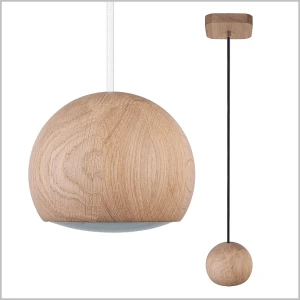 BALLI-1 DĄB lampa wisząca z naturalnego drewna 1 x E27 Hellux