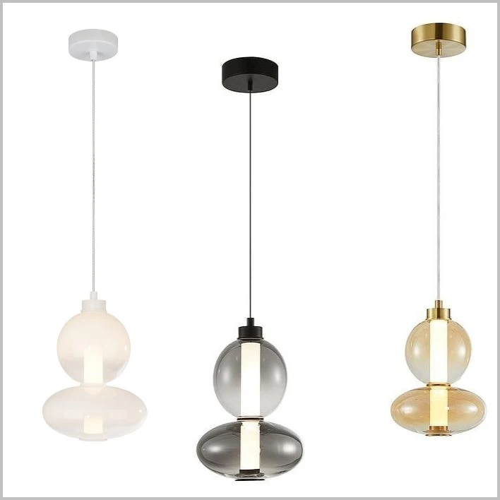szklane lampy wiszące LED z ozdobnymi kloszami Milagro Daphne