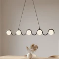 nowoczesna czarna lampa wisząca SINUS BL OPAL Emibig 1582/5