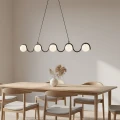 czarna lampa wisząca nad stół SINUS BL Emibig 1582/5