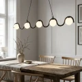 czarna lampa wisząca SINUS 5 BL OPAL Emibig 1582-5
