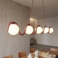 ciemno czerwona lampa wisząca SINUS BURGUNDY OPAL Emibig 1666/5