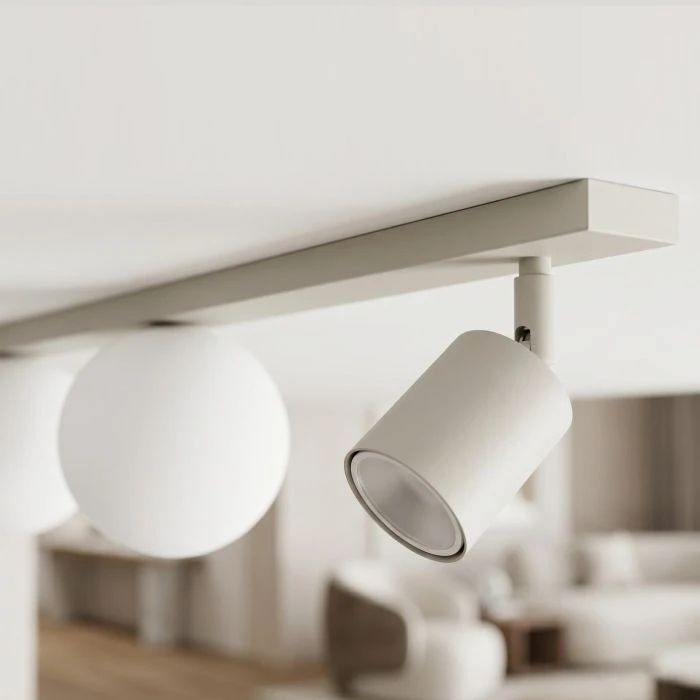 beżowa lampa z białym kloszem NANO Kaja K-6030