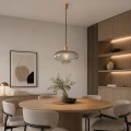 szklana lampa wisząca z dymionym kloszem TRESCO SMOKY Argon 8981
